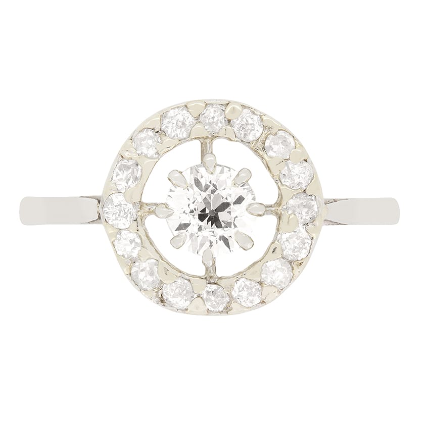 Art Deco 0.98ct Diamond Cluster Ring, c.1920s