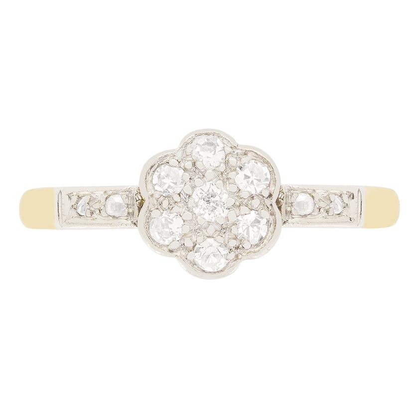 Edwardian 0.40ct Diamond Daisy Cluster ring, c.1910s