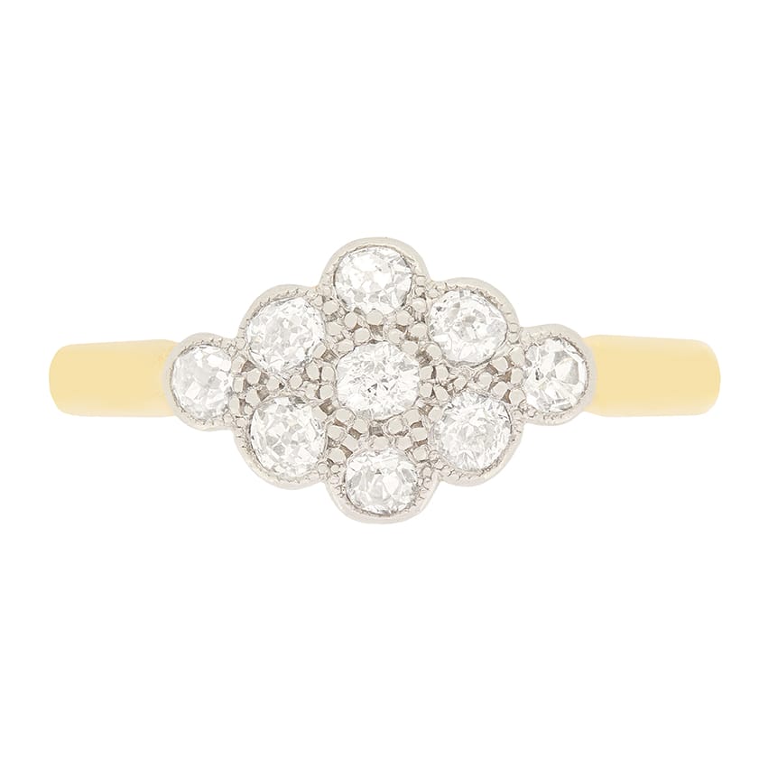 Edwardian 0.45ct Diamond Cluster Ring, c.1910s