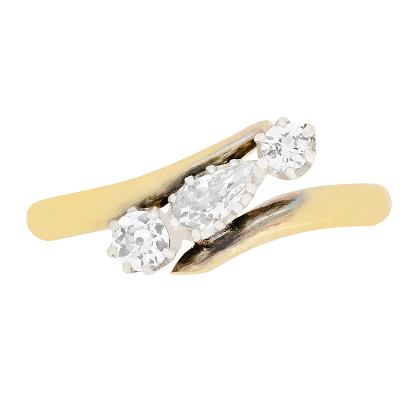 Victorian 0.40ct Diamond Three Stone Ring, c.1880s