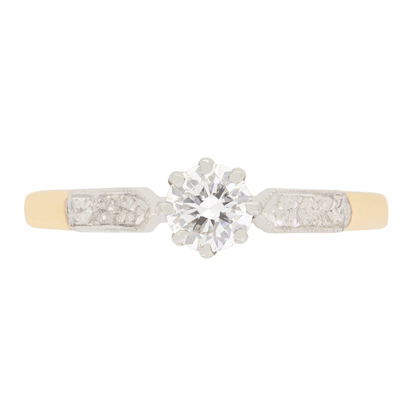 Vintage 0.45ct Diamond Solitaire Ring, c.1950s