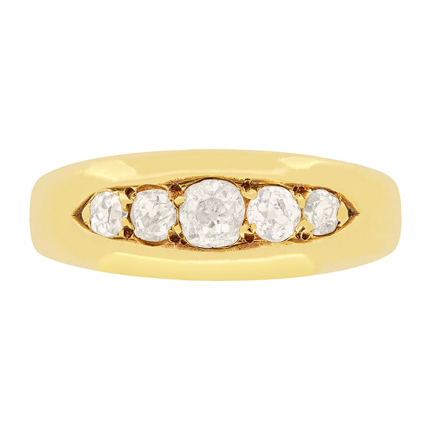 Edwardian 0.75ct Diamond Five Stone ring, hallmarked 1905