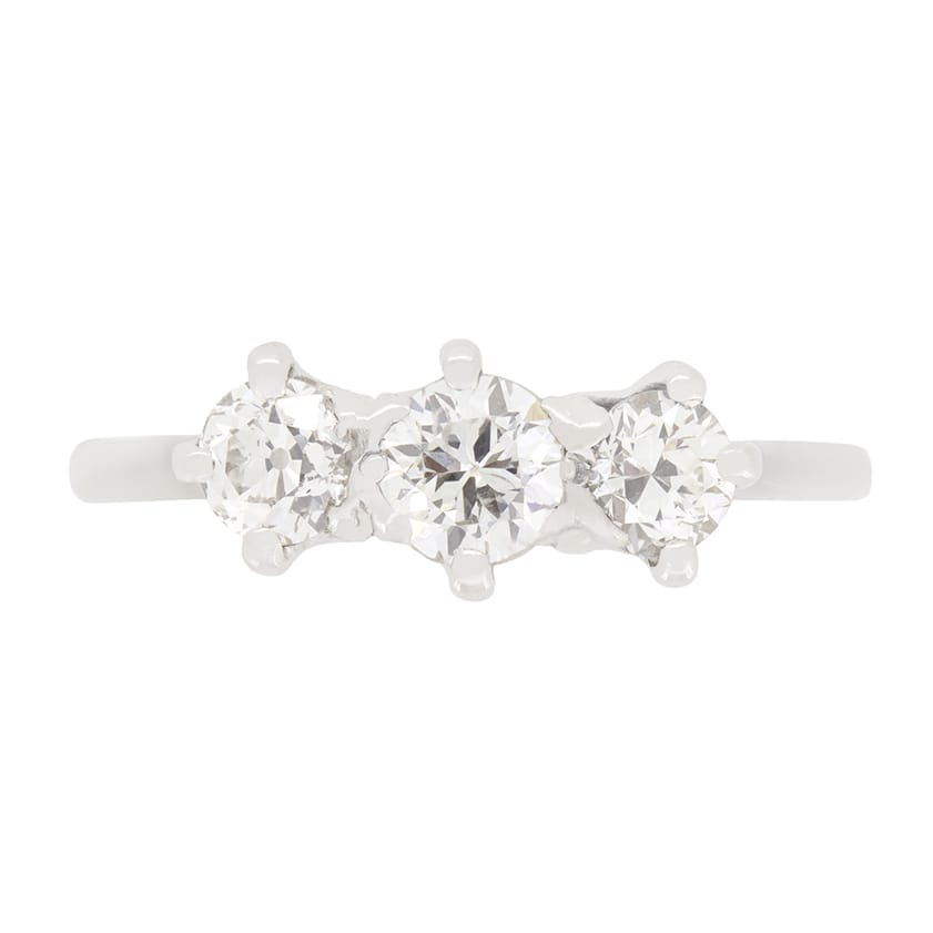 Art Deco 1.00ct Diamond Trilogy Ring, c.1920s