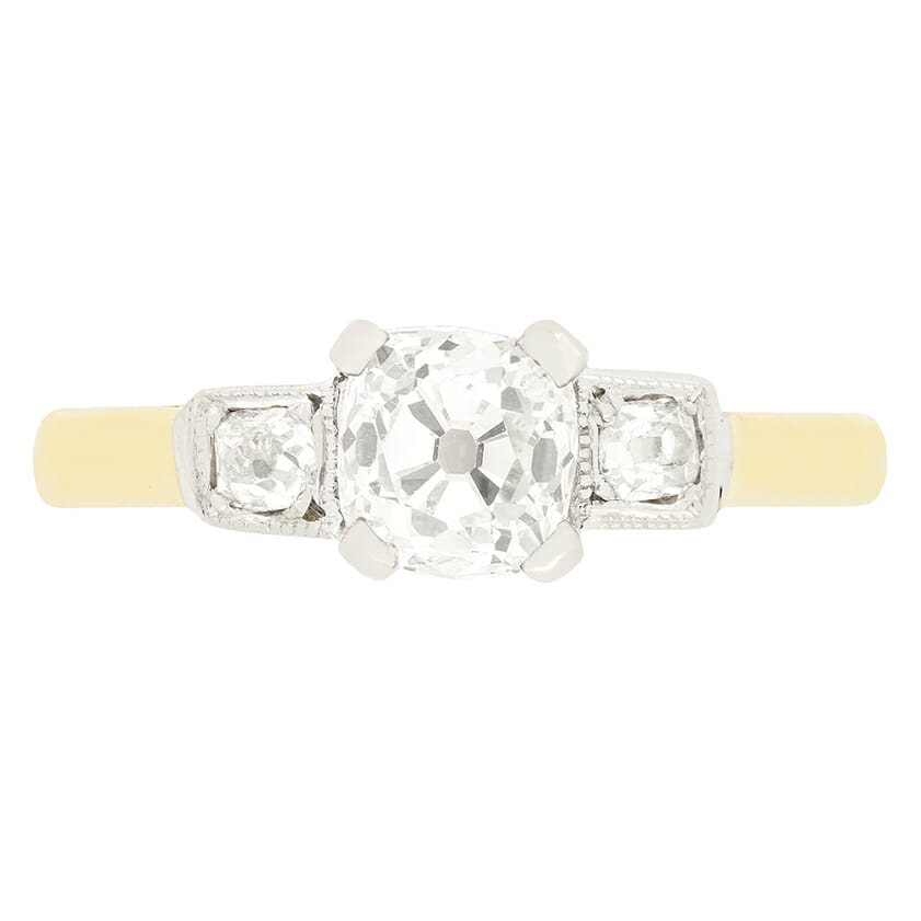 Edwardian 0.75ct Diamond Trilogy Ring, c.1910s