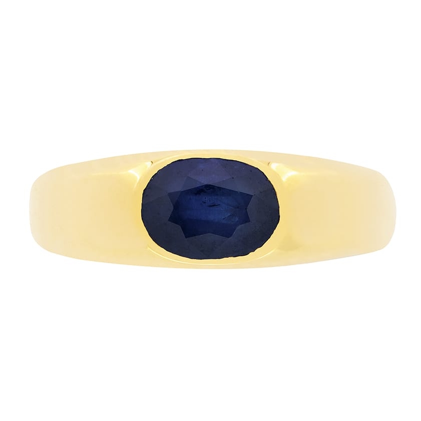 Vintage 1.25ct Sapphire Signet Ring, c.1950s