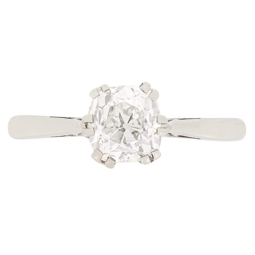 Art Deco 1.11ct Diamond Solitaire Ring, c.1920s