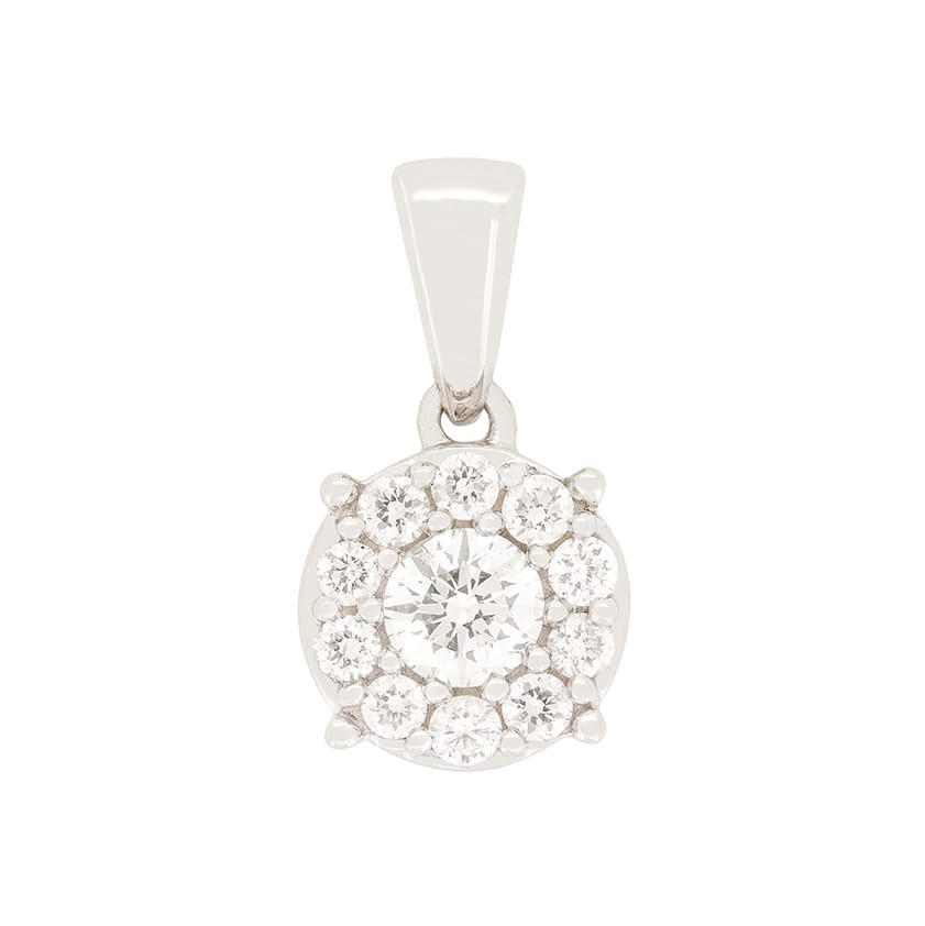 Contemporary 0.30ct Diamond Halo Pendant