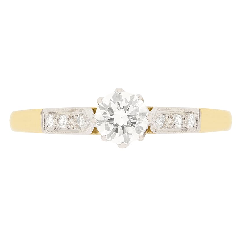 Vintage 0.45ct Diamond Solitaire Ring, c.1940s