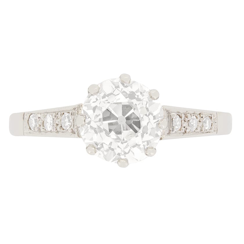 Art Deco 1.38ct Diamond Solitaire Ring, c.1920s