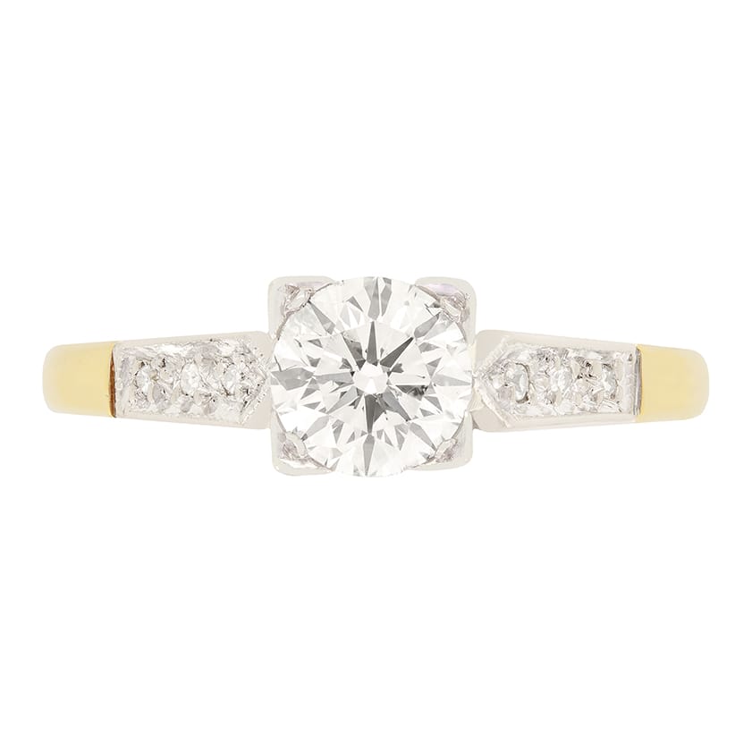Late Deco 0.70ct Diamond Solitaire ring, c.1940s