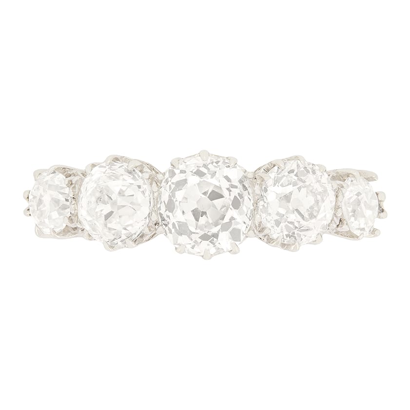 Art Deco 2.75ct Diamond Five Stone Ring, c.1920s