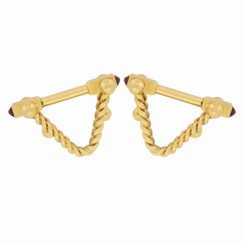 Vintage 0.20ct Ruby Cufflinks, c.1970s