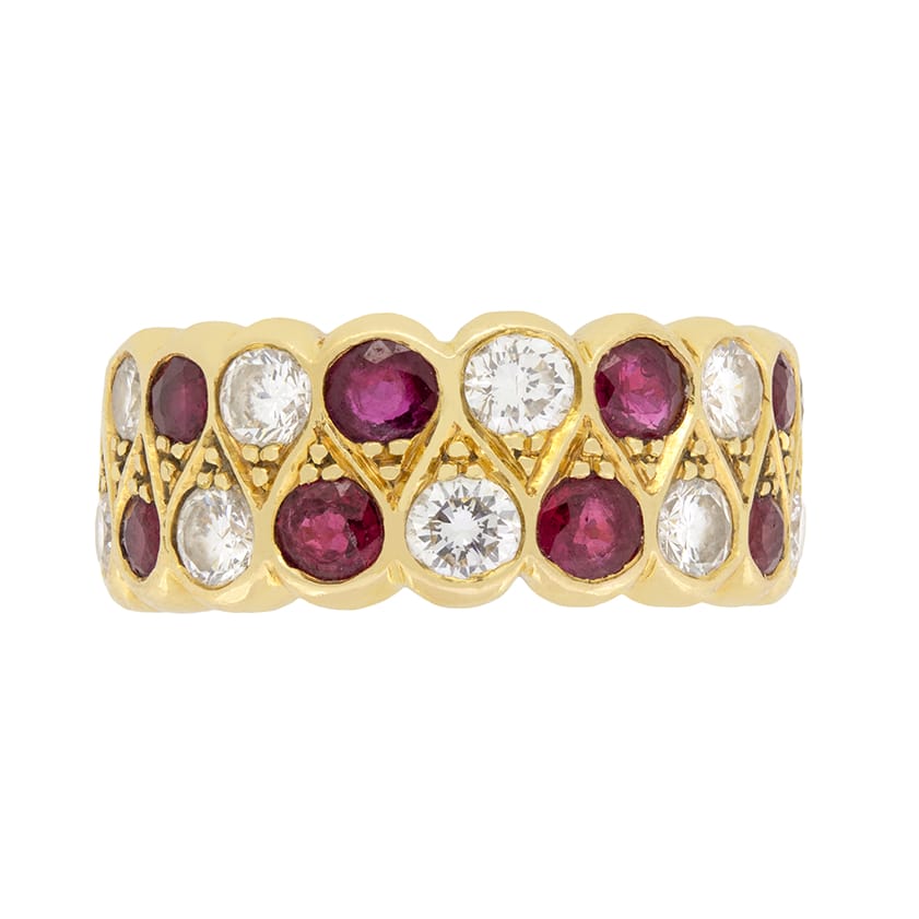 Vintage 1.60ct Diamond and Ruby Cluster Ring, c.1960s