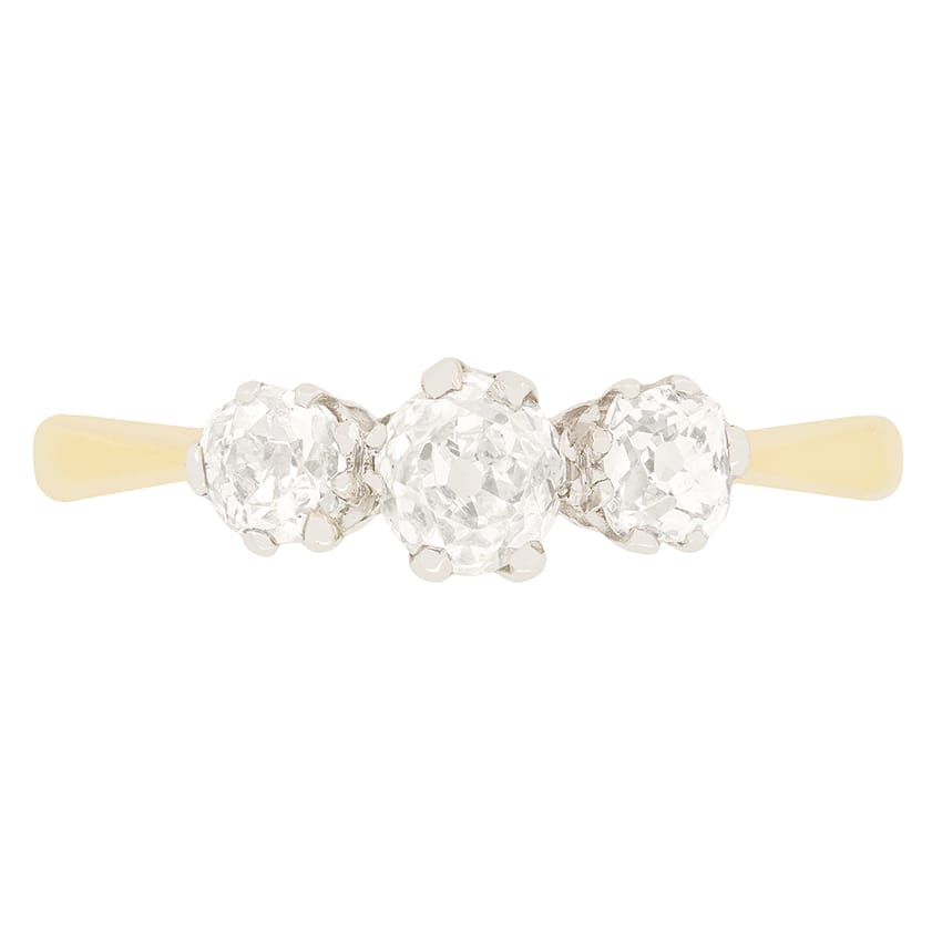 Edwardian 0.80ct Diamond Trilogy Ring, c.1910s