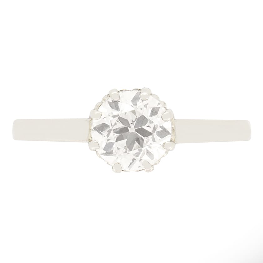 Art Deco 0.90ct Diamond Solitaire Ring, c.1920s