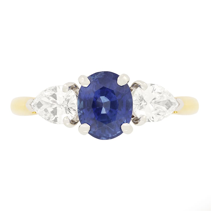 Tiffany & Co. 1.85ct Sapphire and Diamond Trilogy Ring