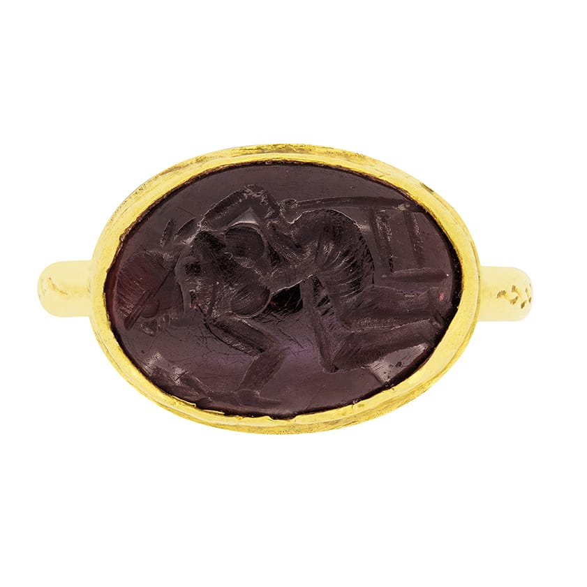 Georgian Garnet Seal Ring, c.1800s