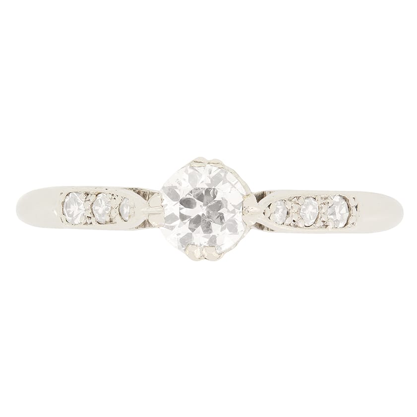 Art Deco 0.40ct Diamond Solitaire Ring, c.1920s