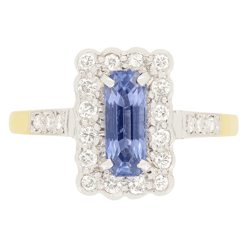 Vintage 0.50ct Sapphire and Diamond Cluster Ring, c.1964