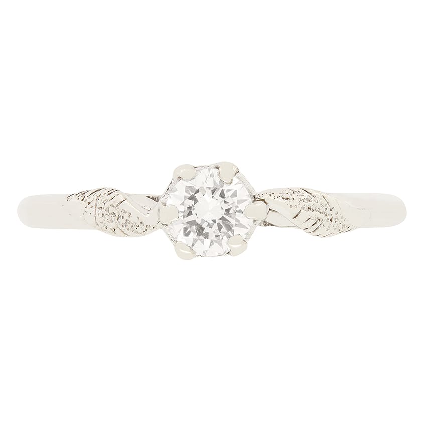 Late Deco 0.35 carat Solitaire Ring, c.1940s