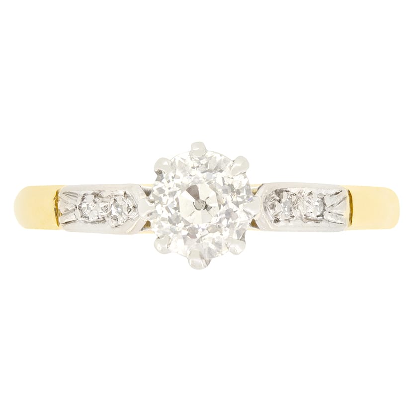 Edwardian 0.55ct Diamond Solitaire Ring, c.1910s