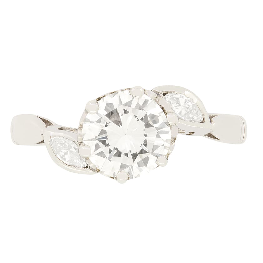 Late Deco 0.90ct Diamond Solitaire Ring, c.1940s