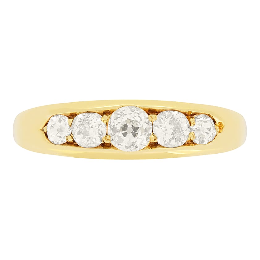 Victorian 0.90ct Diamond Five Stone Ring, c.1880