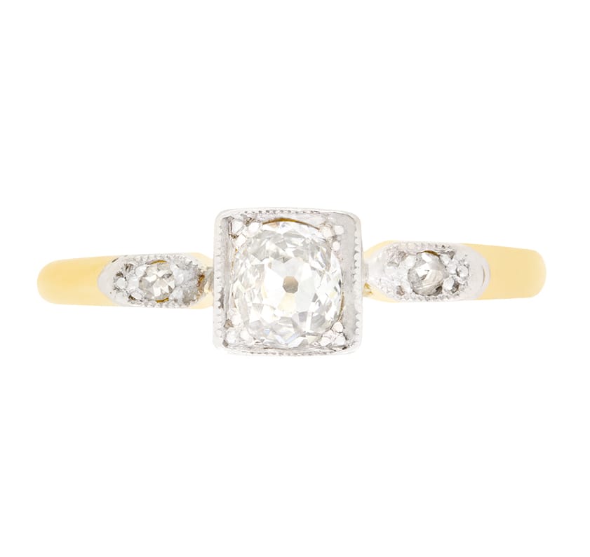 Edwardian 0.40ct Diamond Solitaire Ring, c.1910s