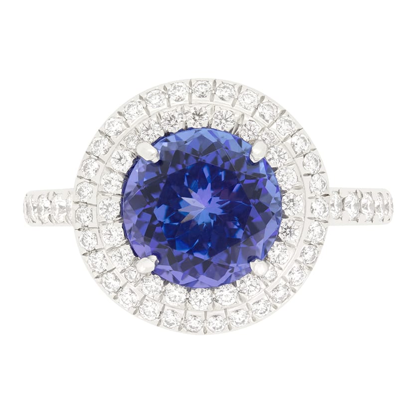Tiffany & Co 'Soleste' 2.20ct Tanzanite and Diamond Cluster Ring