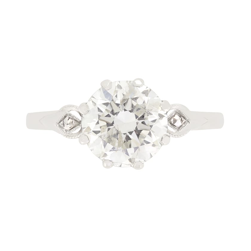 Art Deco 2.30ct Diamond Solitaire Ring, c.1930s