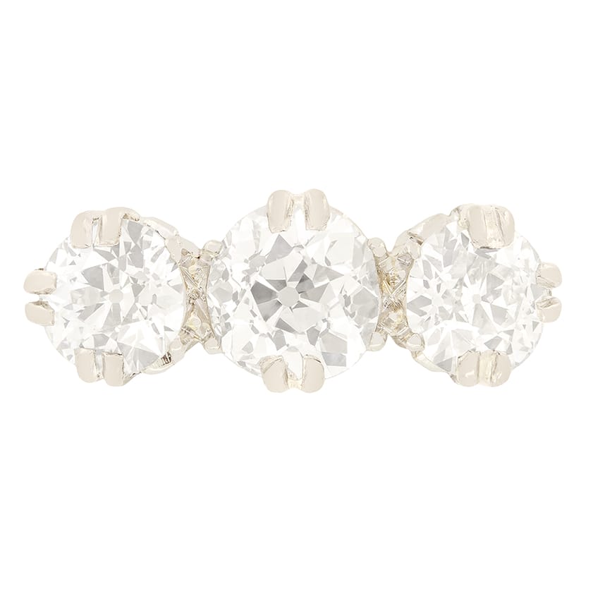 Edwardian 1.95ct Diamond Trilogy Ring, c.1910s