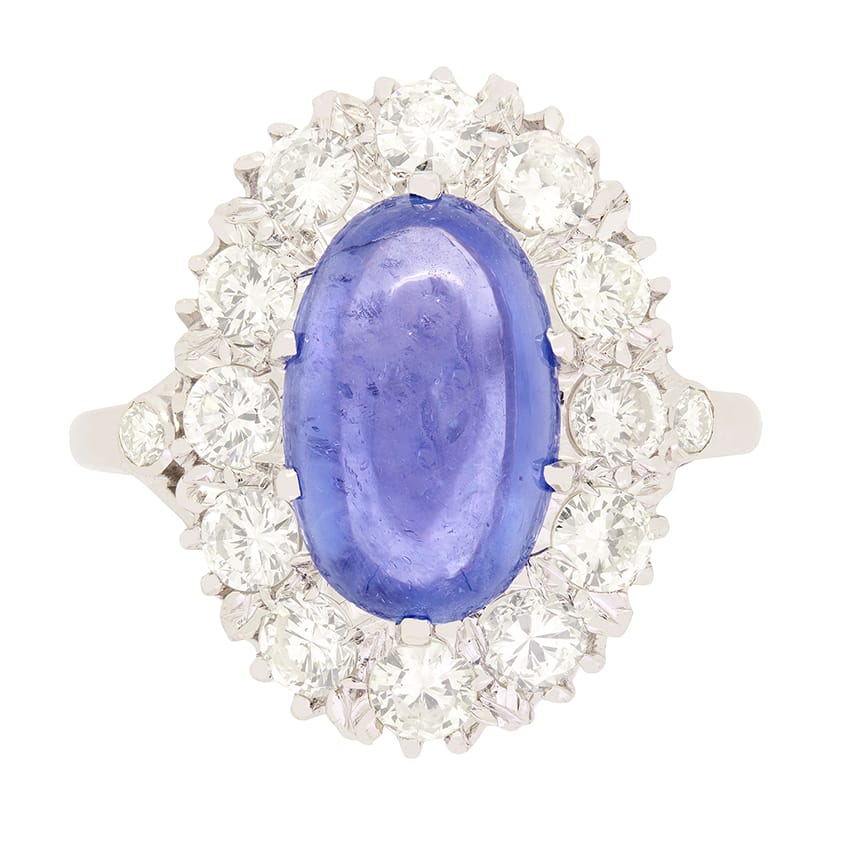 Vintage 5.00ct Sapphire and Diamond Cluster c.1950s