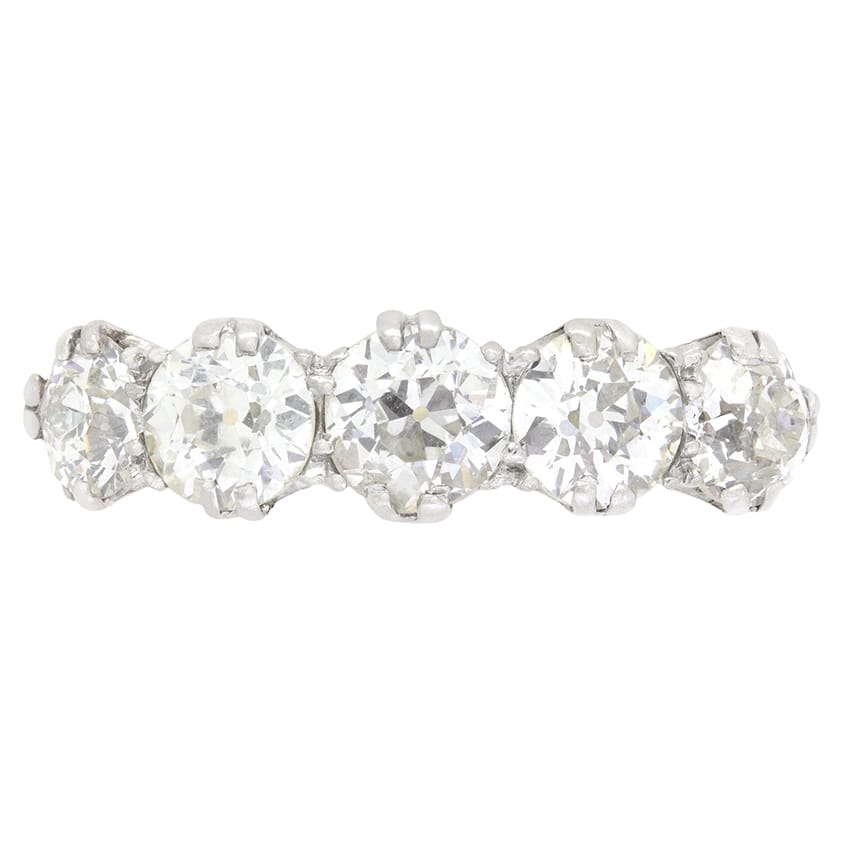 Edwardian 2.00ct Diamond Five Stone Ring, c.1910s