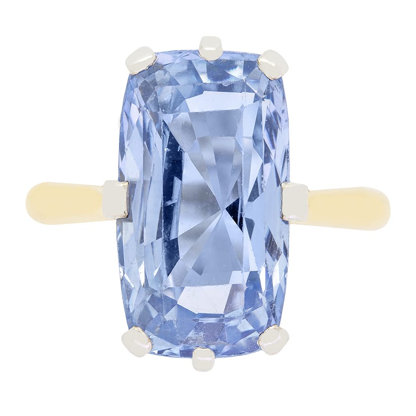 Edwardian 10.20ct Sapphire Solitaire Ring, c.1915