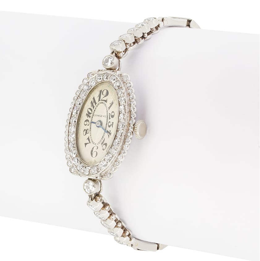 Art Deco 3.00ct Diamond Longines Cocktail Watch, c.1920s