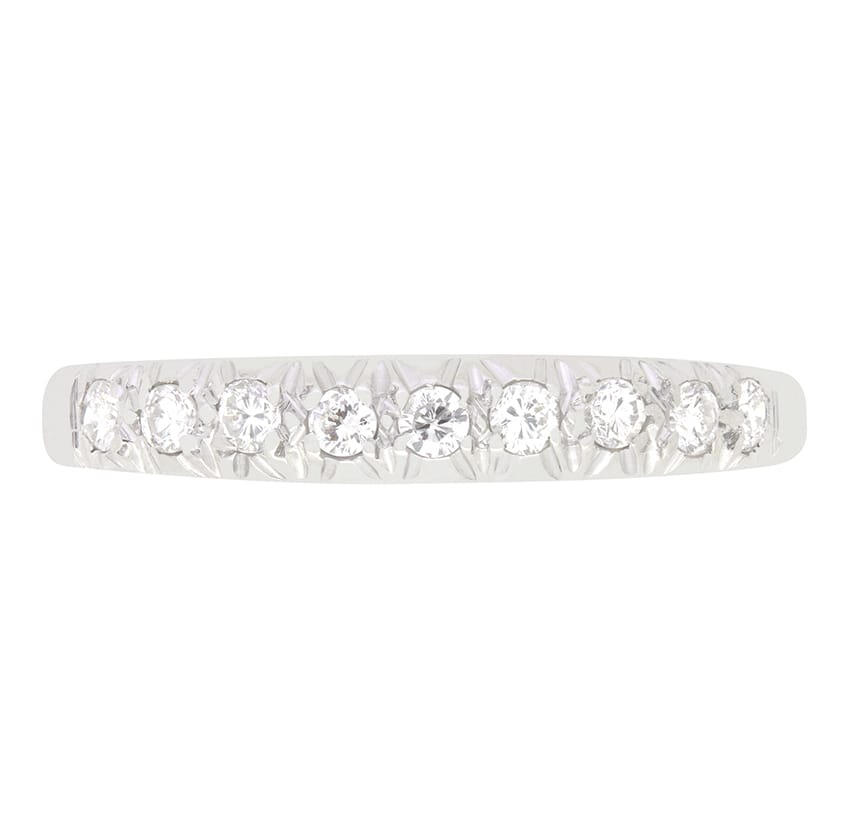 Vintage 0.27ct Diamond Half Eternity Ring, c.1979