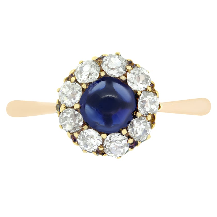 Victorian 0.50ct Sapphire and Diamond Cluster Ring, c.1880s