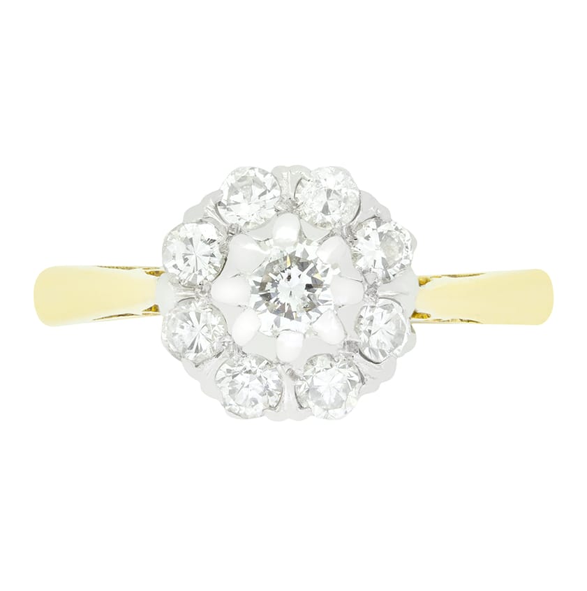 Vintage 0.50ct Diamond Cluster, c.1950s