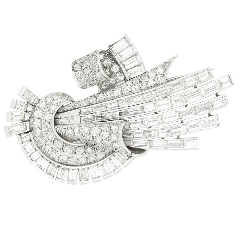 Art Deco 9.00ct Diamond Spray Brooch, c.1920s