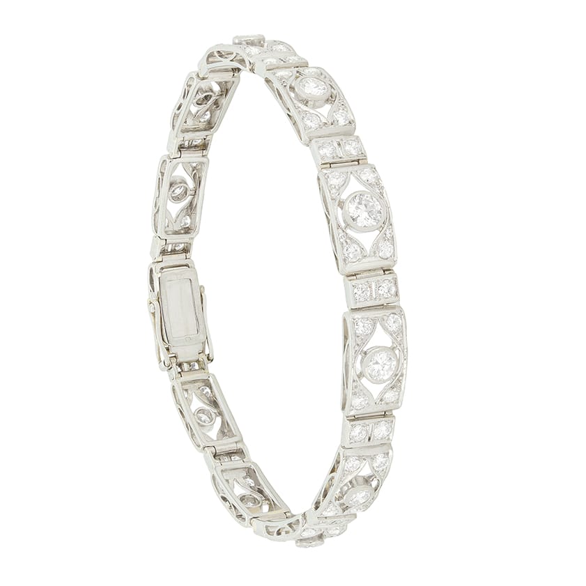 Art Deco 4.10ct Diamond Bracelet, c.1920s