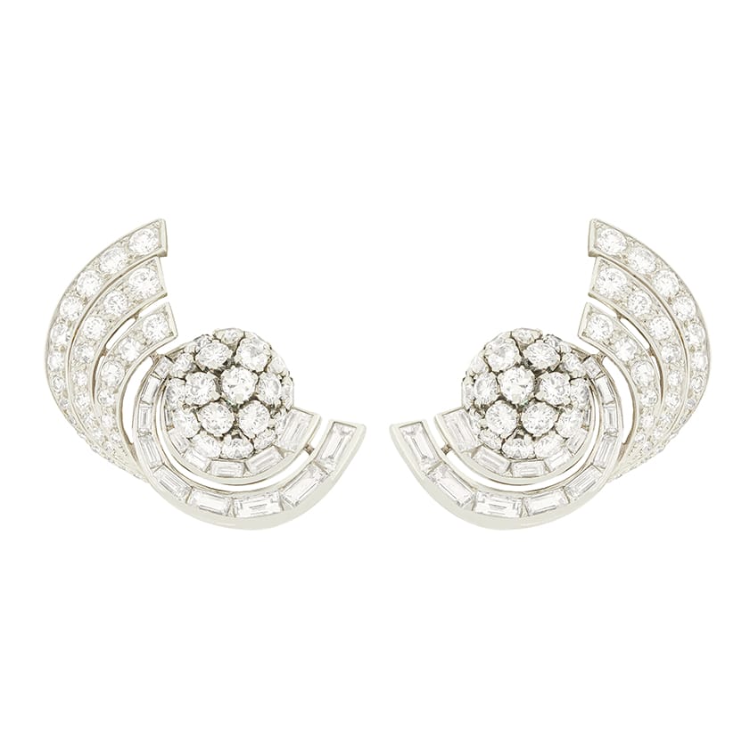 Art Deco Garrards 7.40ct Diamond Earrings, c.1920s