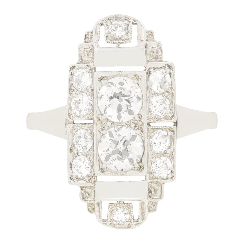 Art Deco 0.78ct Diamond Cluster Ring, c.1920s