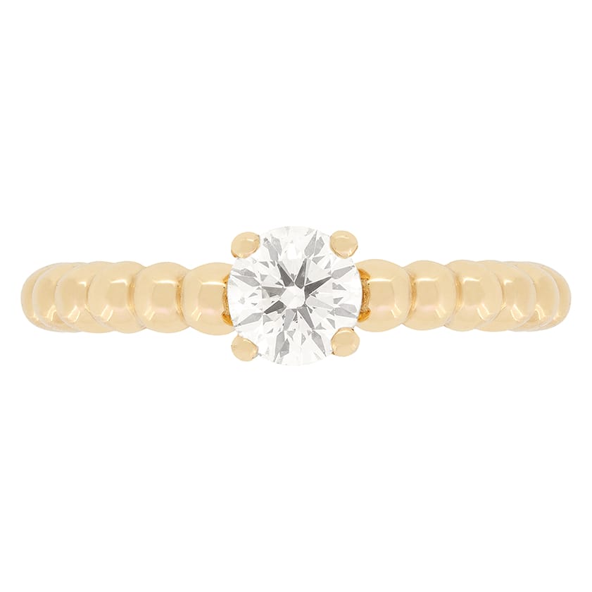 Van Cleef & Arpels 0.51ct Diamond Perlée Solitaire Ring