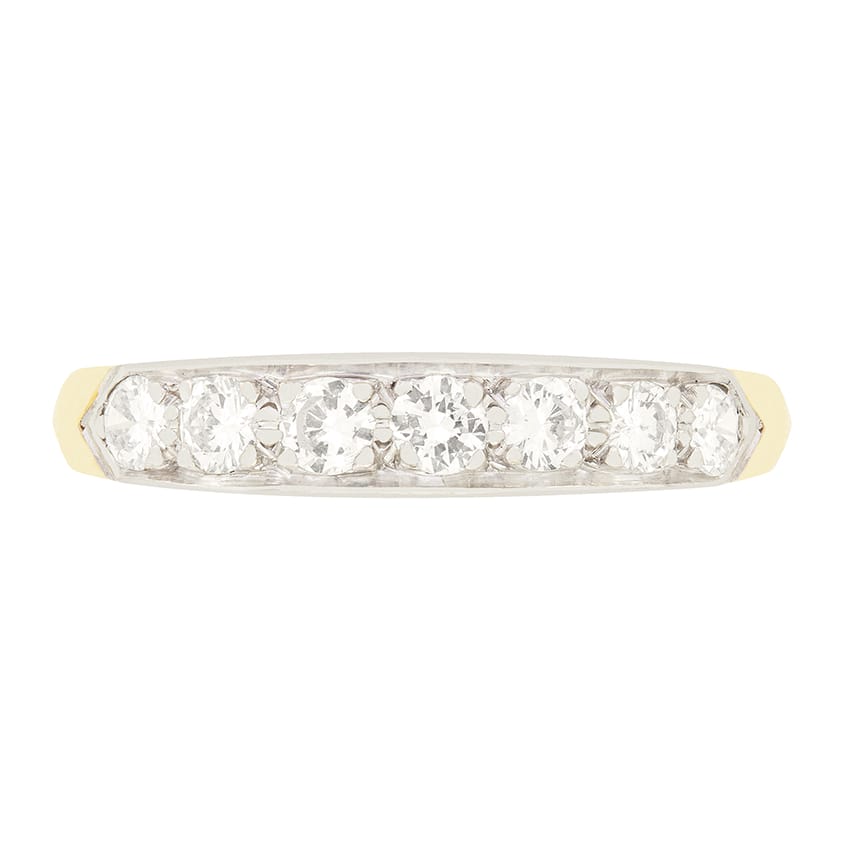 Vintage 0.70ct Diamond Half Eternity Ring, c.1960s