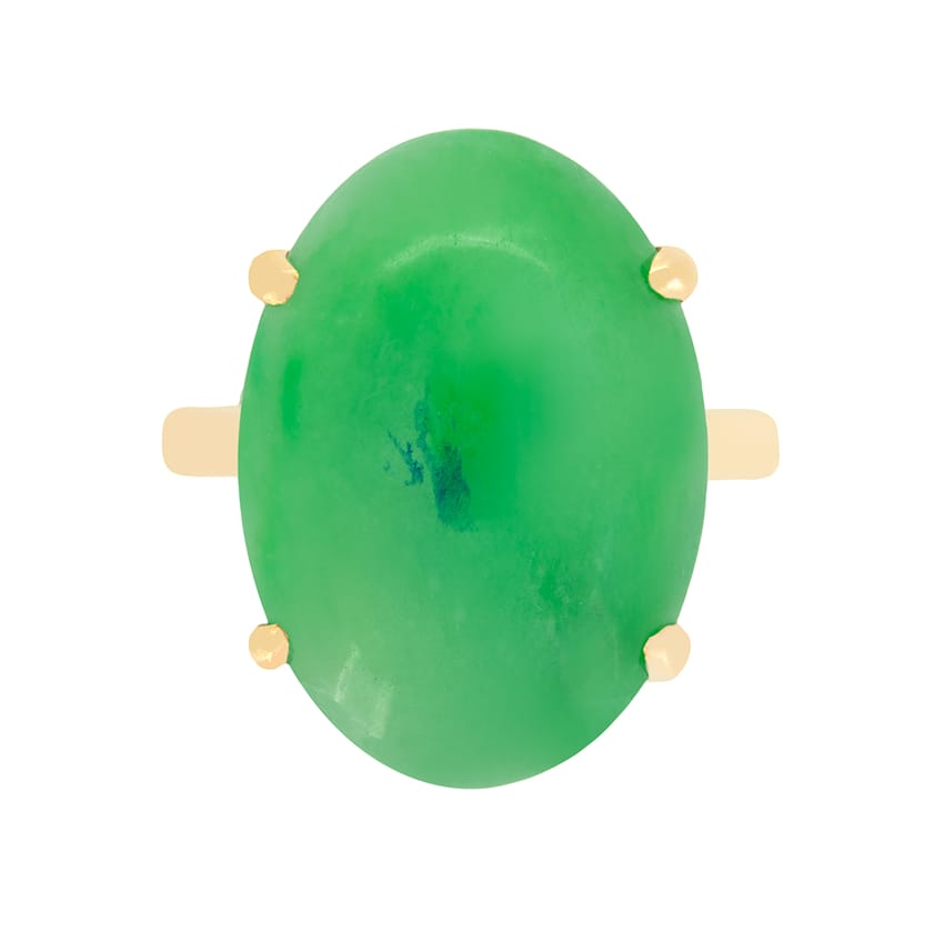 Vintage 19.50ct Jade Cocktail Ring, c.1940s