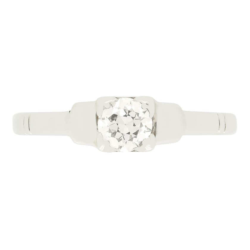 Art Deco 0.40ct Diamond Solitaire Ring, c.1920s