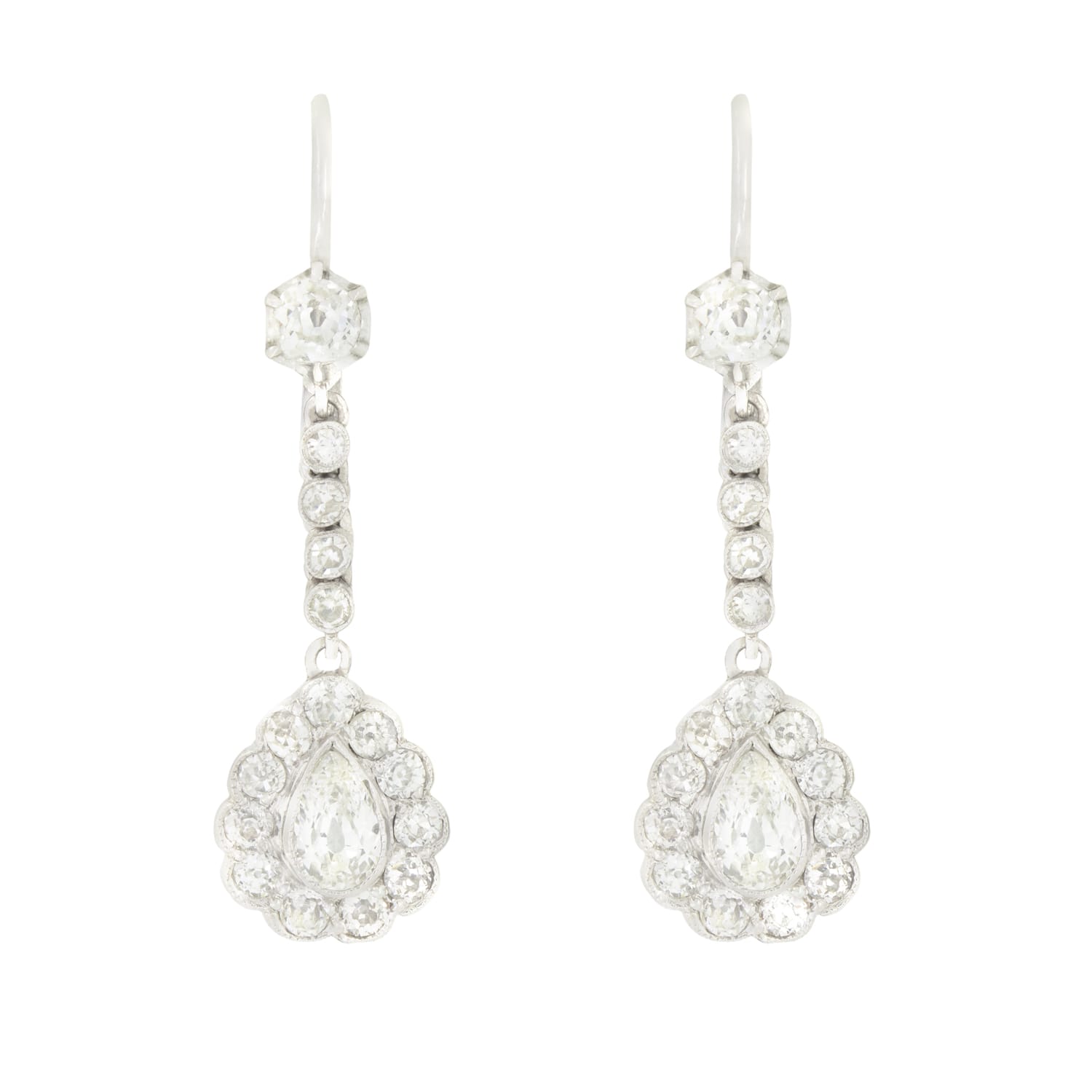 Art Deco 2.64ct Diamond Drop Earrings, c.1920s