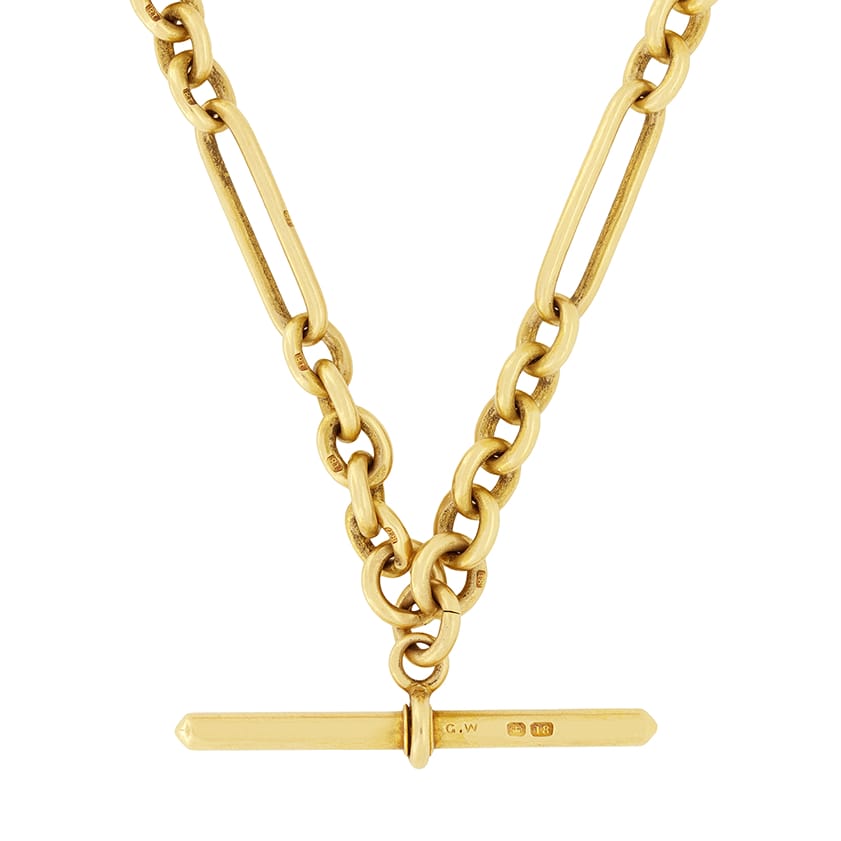 Victorian 18ct Gold Albert Chain, c.1880s