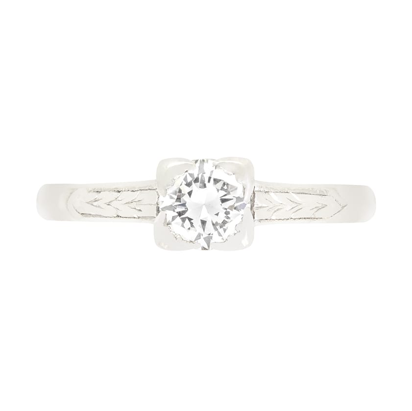Late Deco 0.50ct Diamond Solitaire Ring, c.1930s