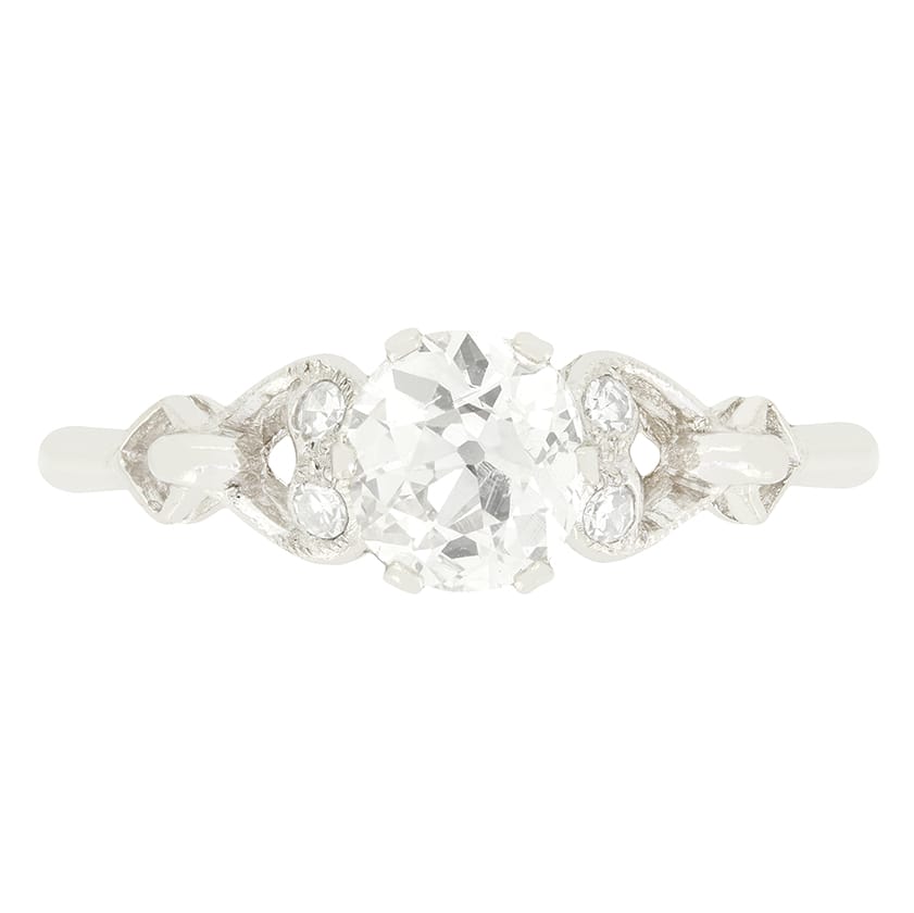 Late Deco 0.76ct Diamond Solitaire Ring, c.1940s